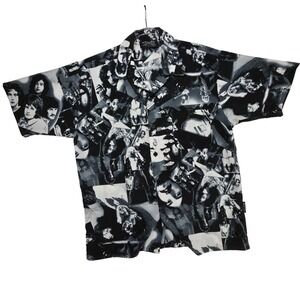 Dragonfly Led Zeppelin All Over Print Button Down Shirt Black White Rock Band